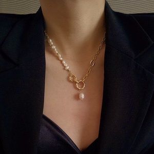 GP Pearl Pendant Chain Necklace